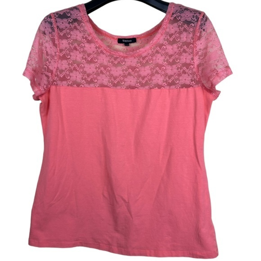 Tattoo lace top short sleeve top M‎